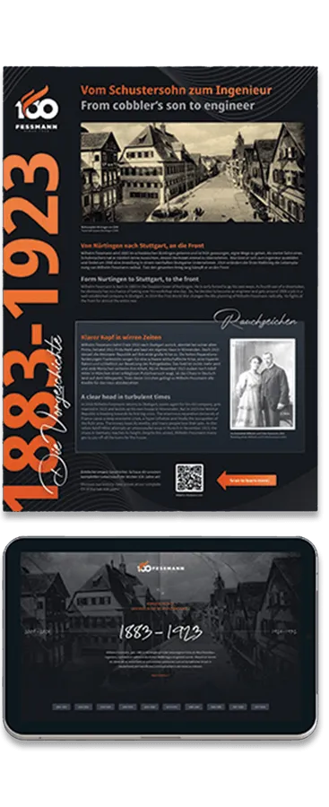Fessmann 100 Jahre – Broschüre & Tablet