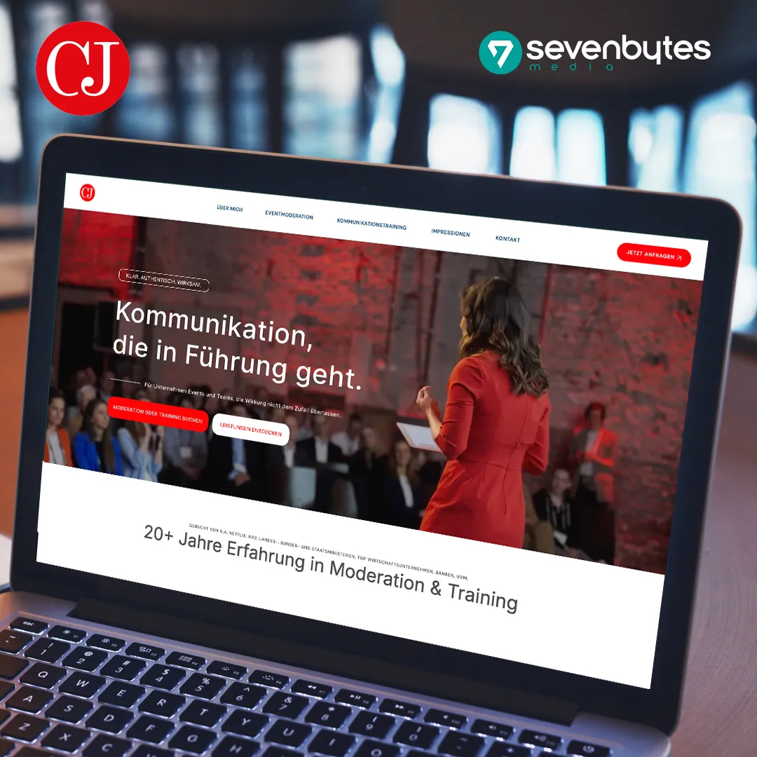 Carina Jantsch Website-Showcase auf dem Laptop, Motiv 1