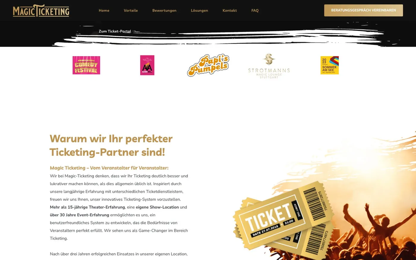 Magic Ticketing Bereich Warum wir Ihr perfekter Ticketing-Partner sind