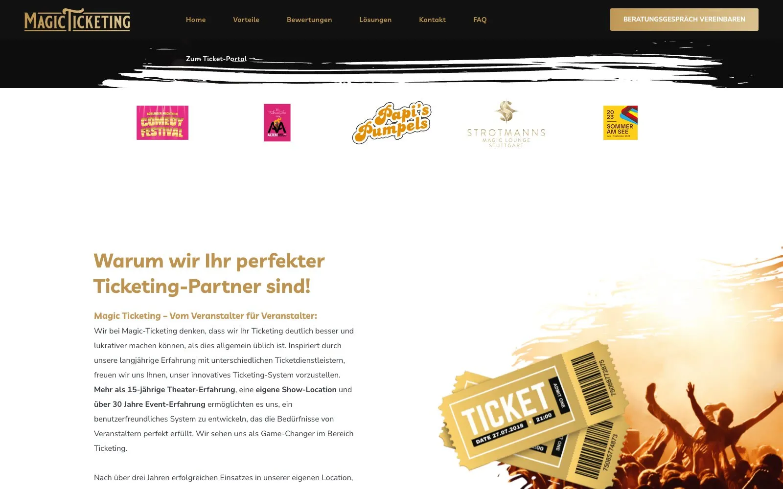 Magic Ticketing Bereich Warum wir Ihr perfekter Ticketing-Partner sind