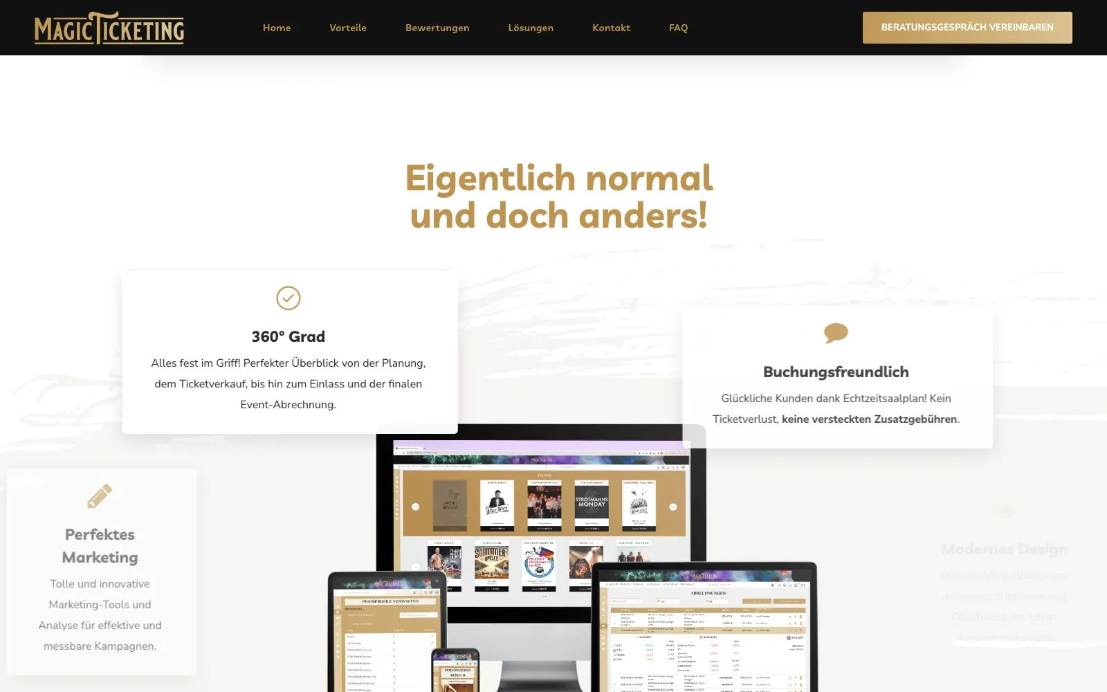 Magic Ticketing Funktionen mit Geräte-Mockups