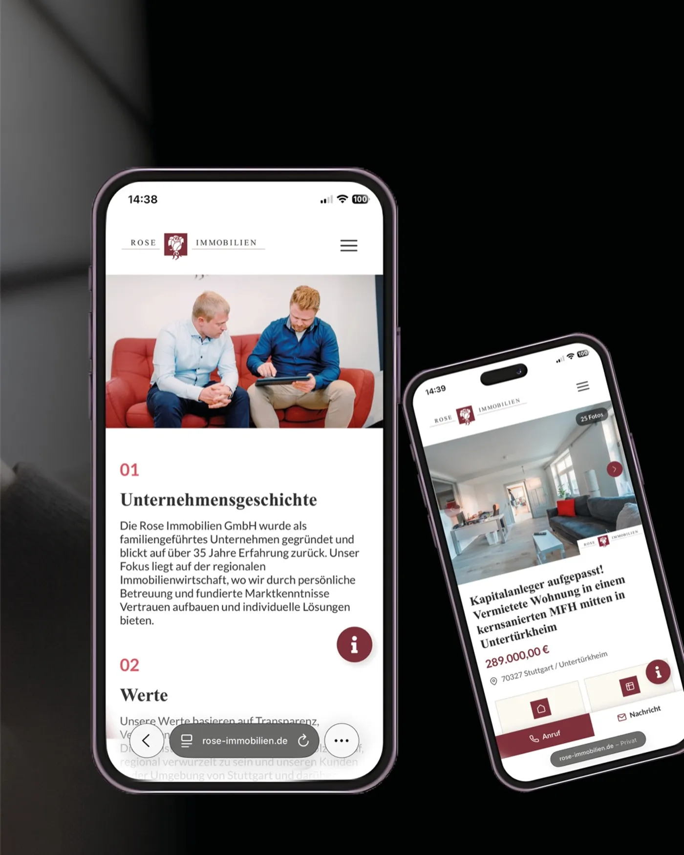 Rose Immobilien Website-Showcase, Motiv 2