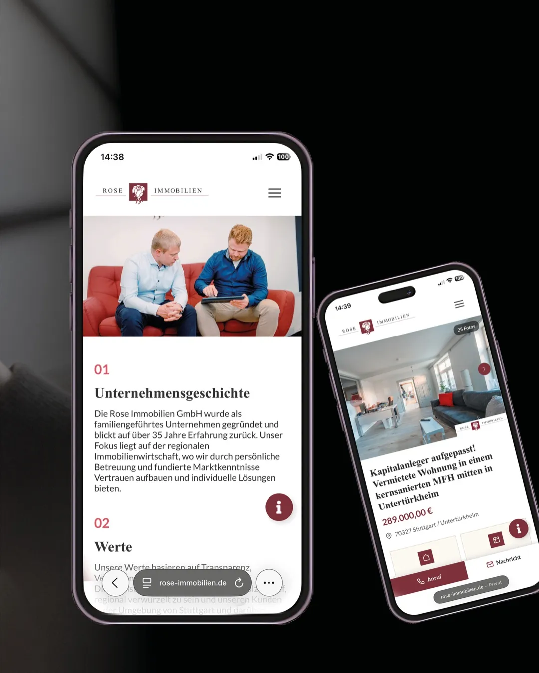 Rose Immobilien Website-Showcase, Motiv 2