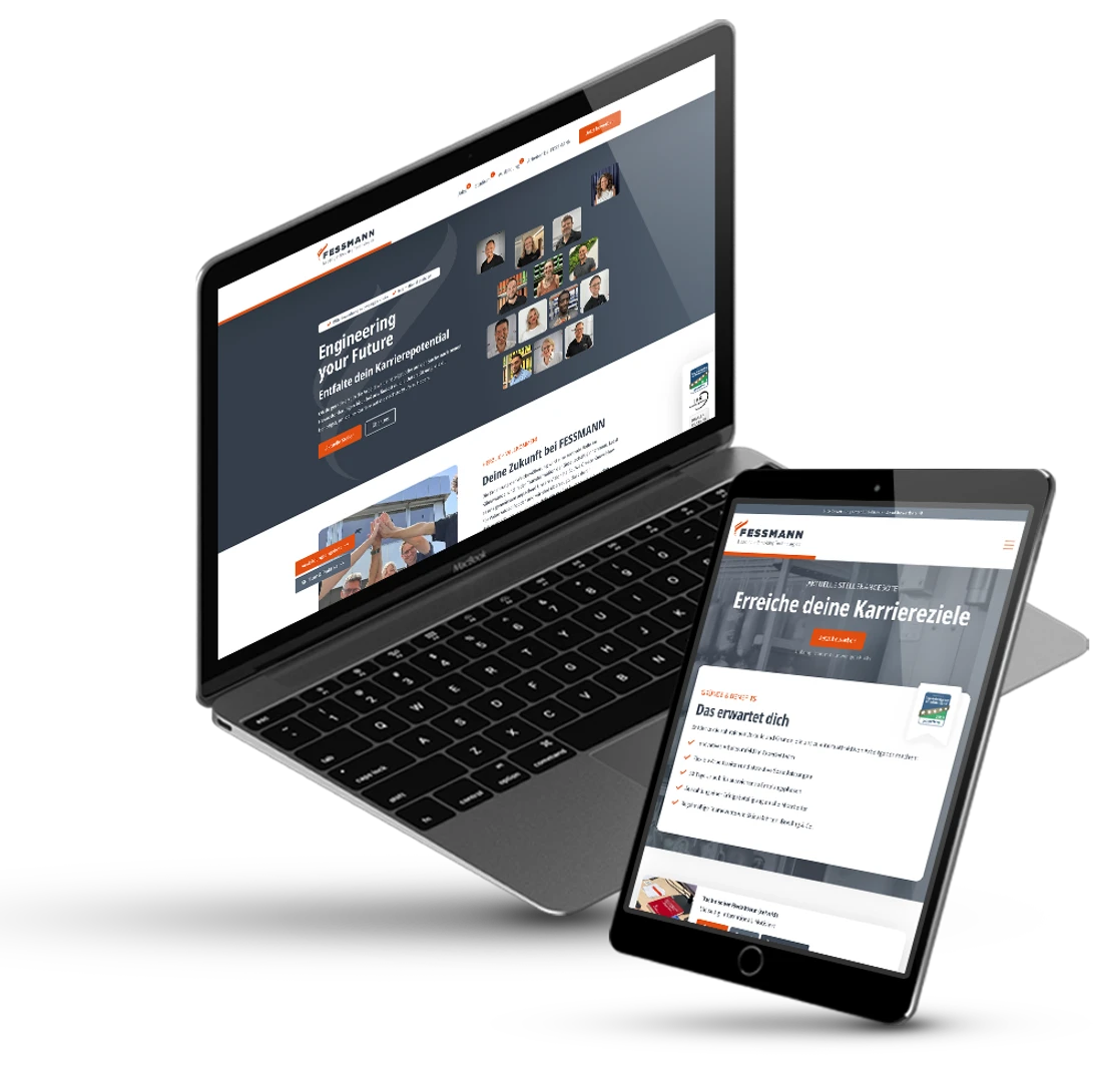 FESSMANN Karriereportal auf MacBook und iPhone