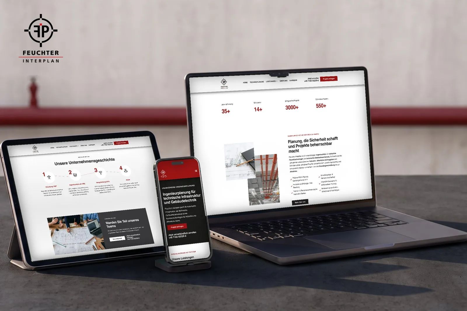 Website-Referenz Feuchter Interplan von Seven Bytes Media