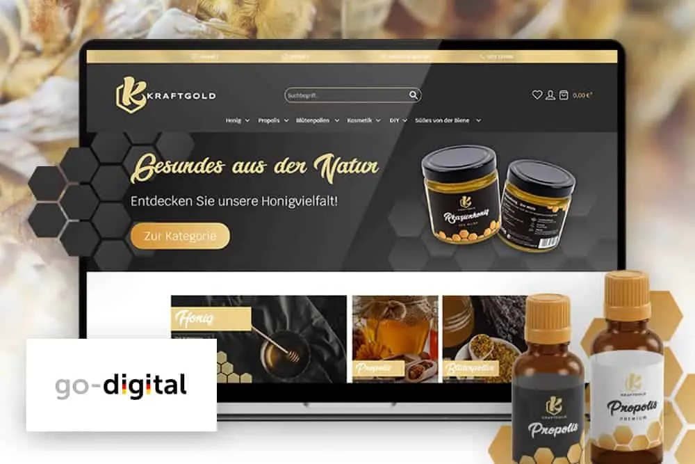 Website-Referenz Kraftgold Onlineshop von Seven Bytes Media