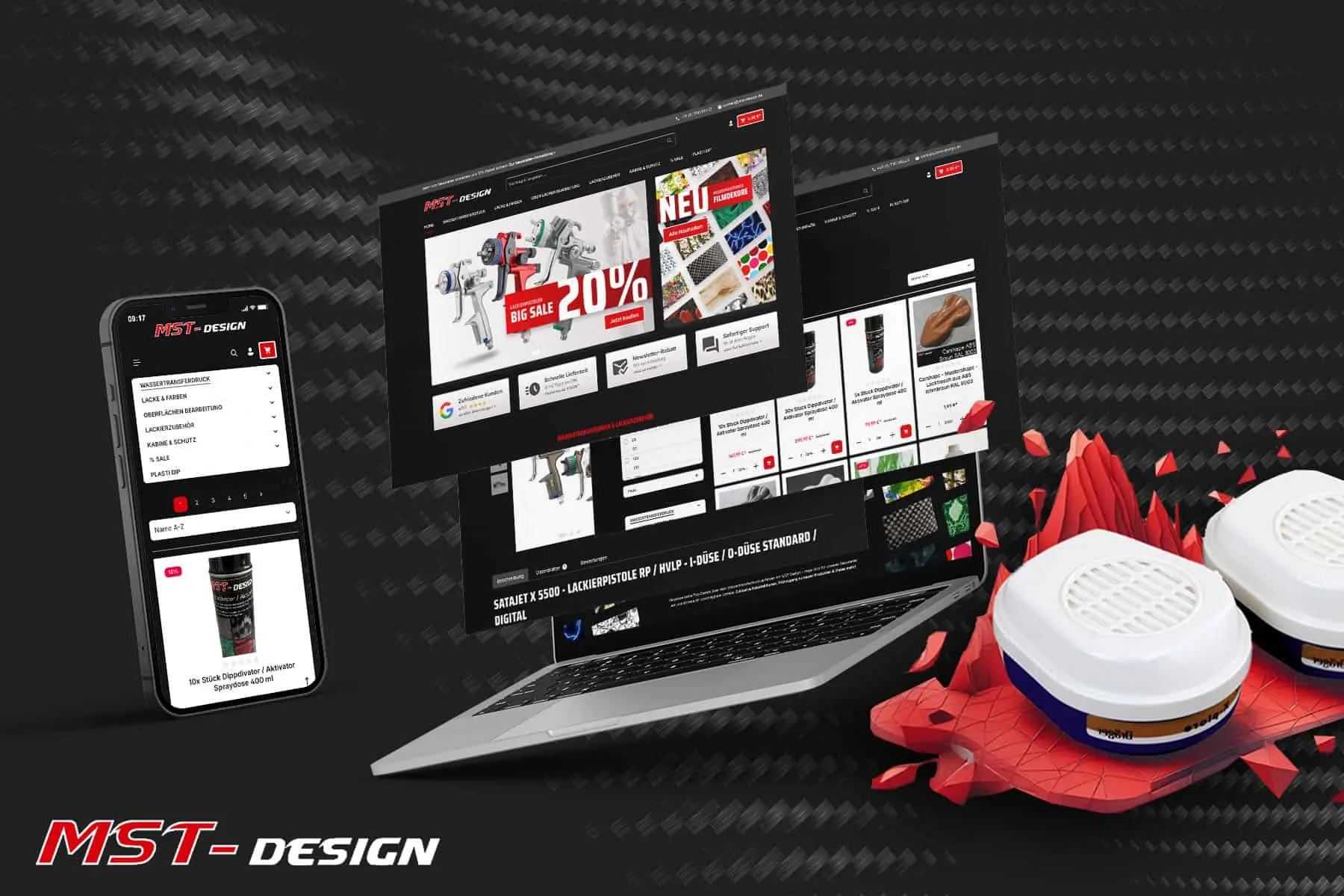 Website-Referenz MST-Design Onlineshop von Seven Bytes Media