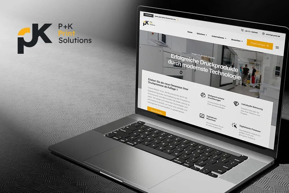 Website-Referenz P+K Solutions von Seven Bytes Media