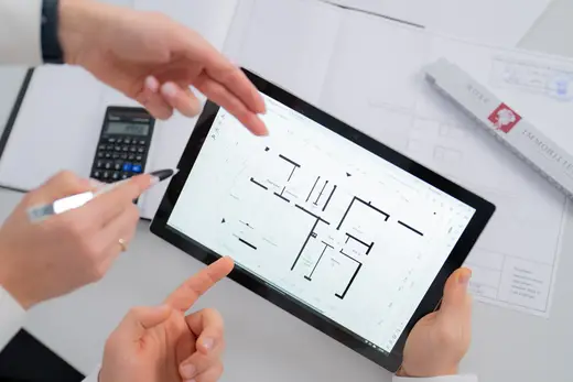 Grundriss-Planung am Tablet