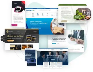 Webdesign-Mockups, responsive Website-Designs von Seven Bytes Media auf verschiedenen Geräten