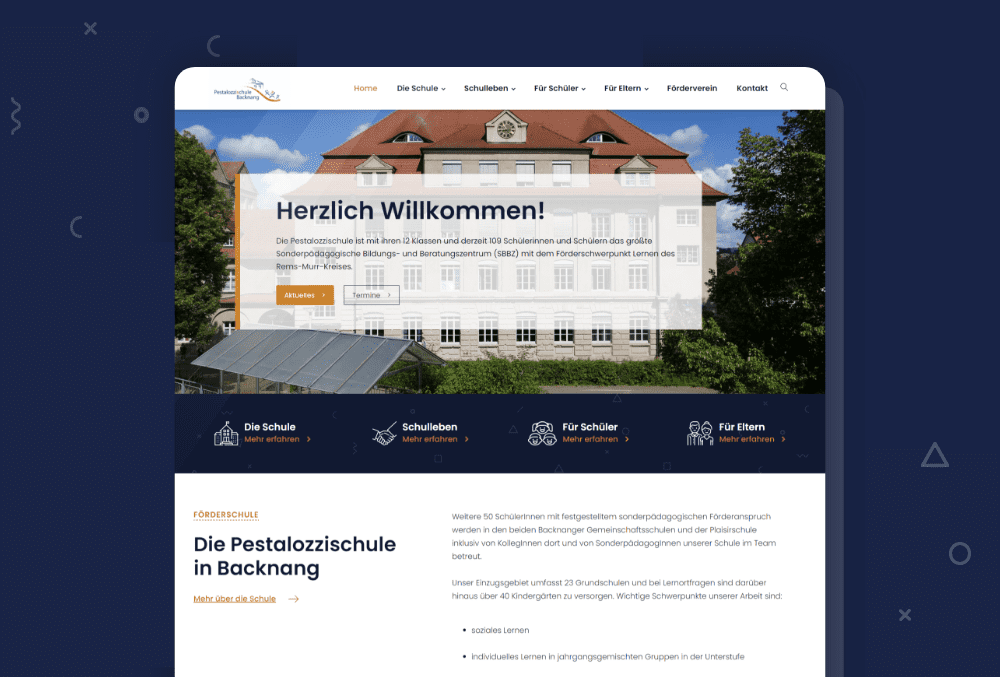 Pestalozzischule Backnang Website Redesign