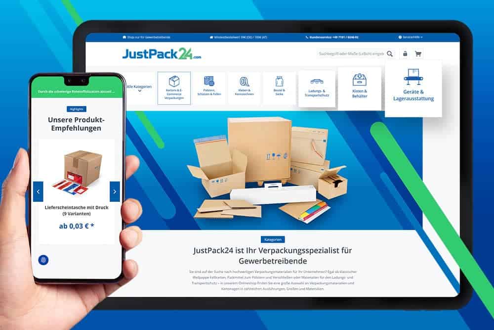 JustPack24.com Shopware 5 Onlineshop von Seven Bytes Media
